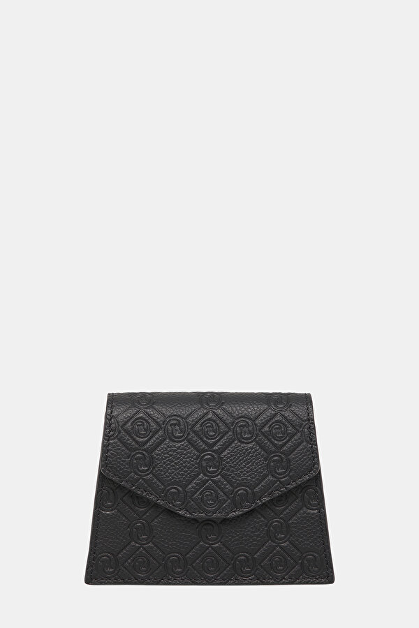 BLACK MONOGRAM LEATHER BAG