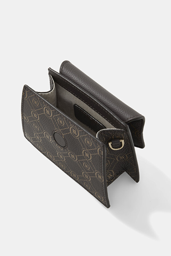 BEIGE MONOGRAM LEATHER BAG 6