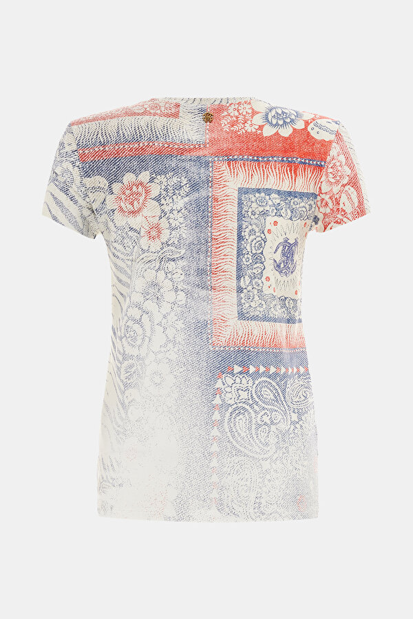 CLOSE FIT MULTICOLOR BASIC / ROUND NECKLINE DESIGN FILLED TSHIRT 2