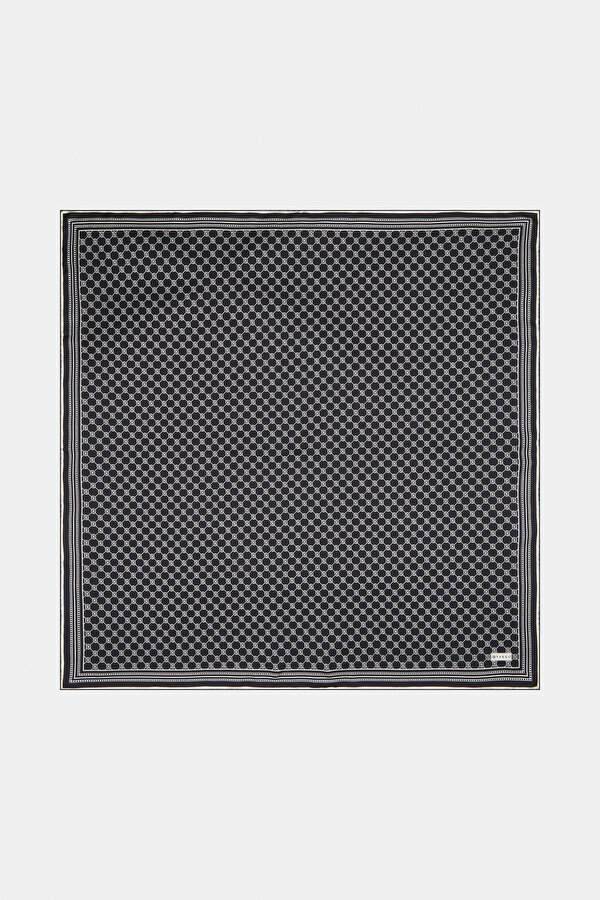 ECRU MONOGRAM TWILL SCARF