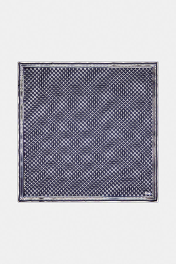 ECRU MONOGRAM TWILL SCARF