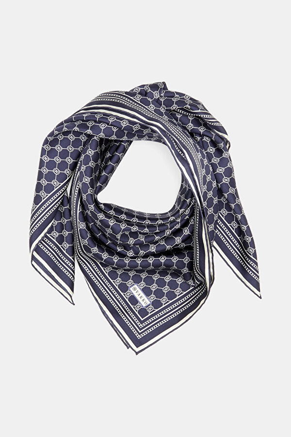 ECRU MONOGRAM TWILL SCARF 2