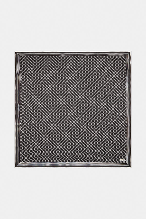 ECRU MONOGRAM TWILL SCARF