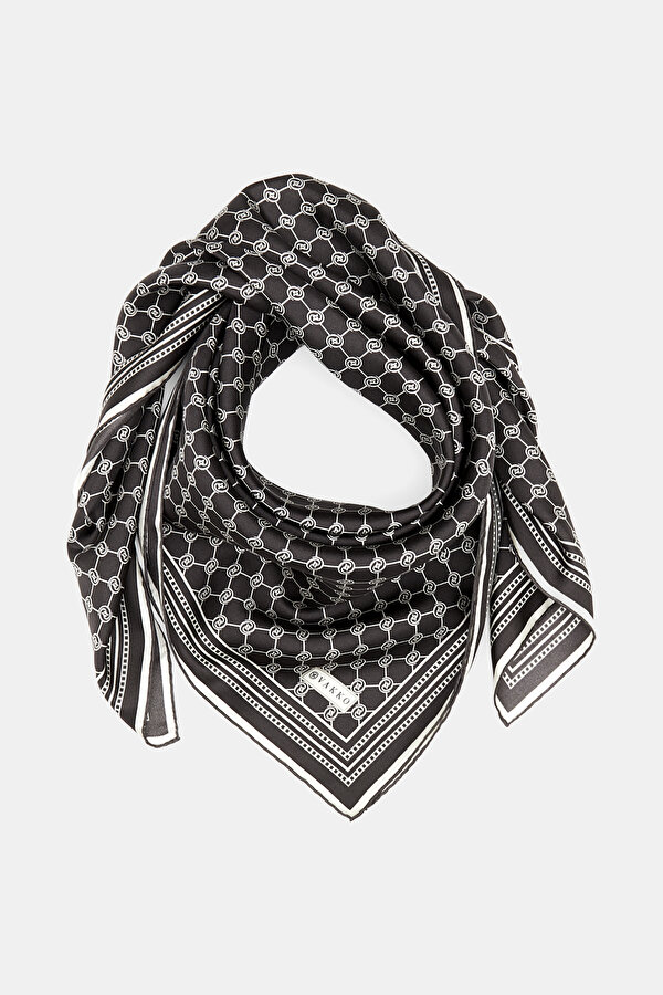 ECRU MONOGRAM TWILL SCARF 2