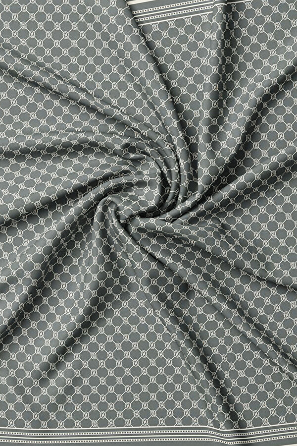 ECRU MONOGRAM TWILL SCARF 2