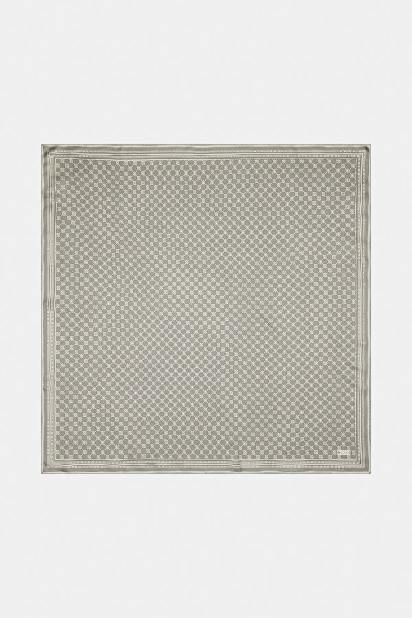 ECRU MONOGRAM TWILL SCARF
