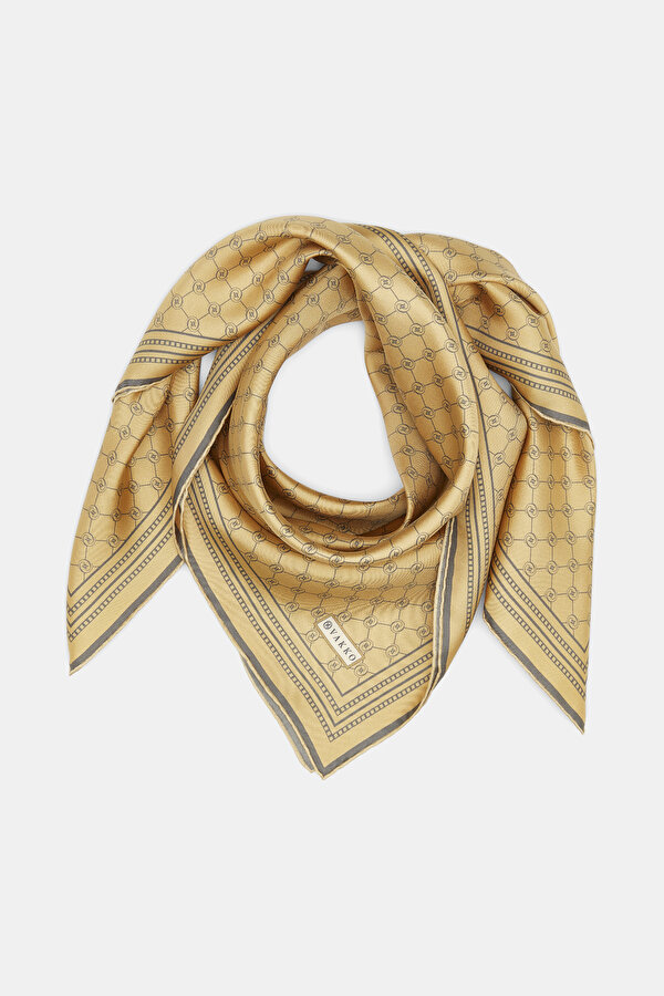 ANTHRACITE MONOGRAM TWILL SCARF 2