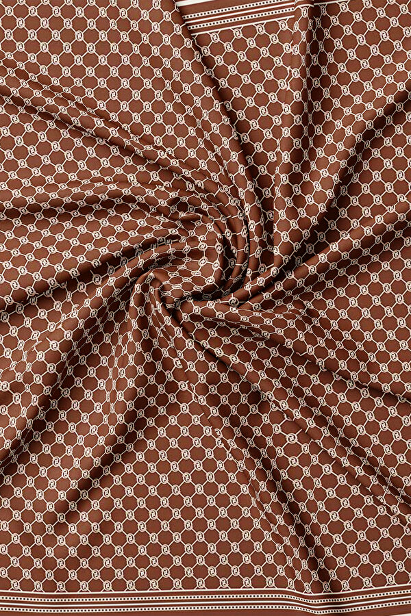 COPPER MONOGRAM TWILL SCARF 2
