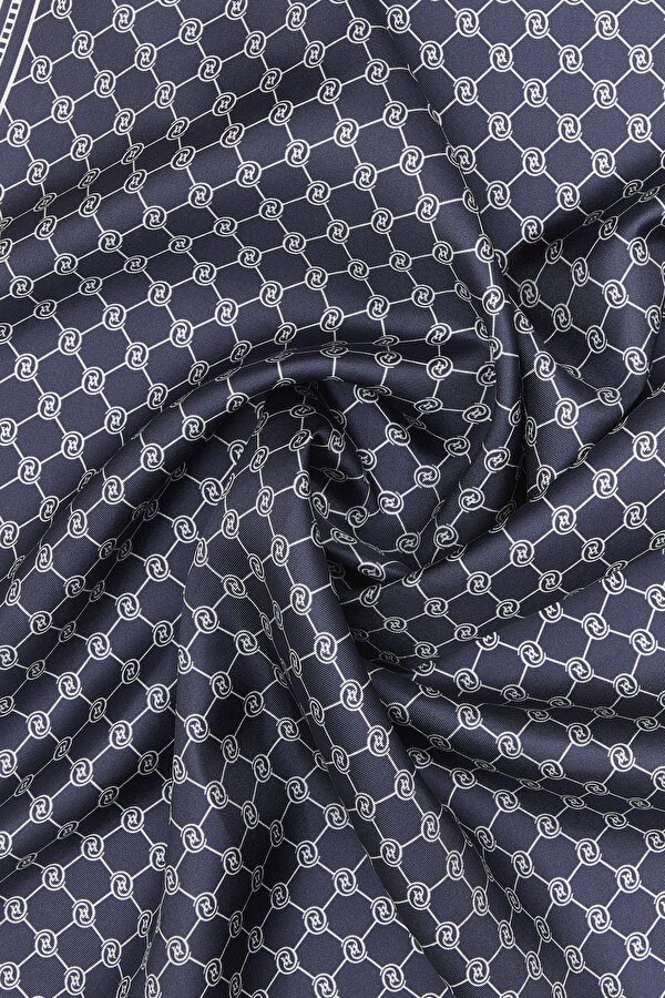 LACİVERT MONOGRAM TWILL ŞAL 2