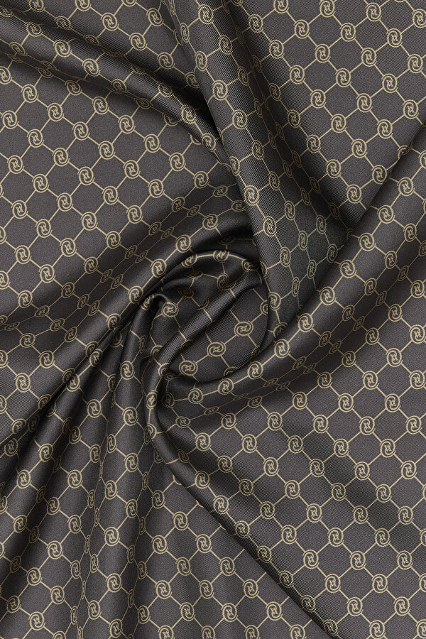 KOYU KAHVE MONOGRAM TWILL ŞAL 2