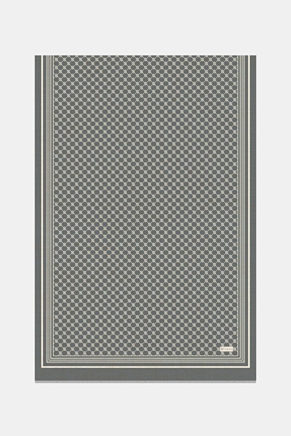 MONOGRAM DESENLİ İPEK TWILL ŞAL