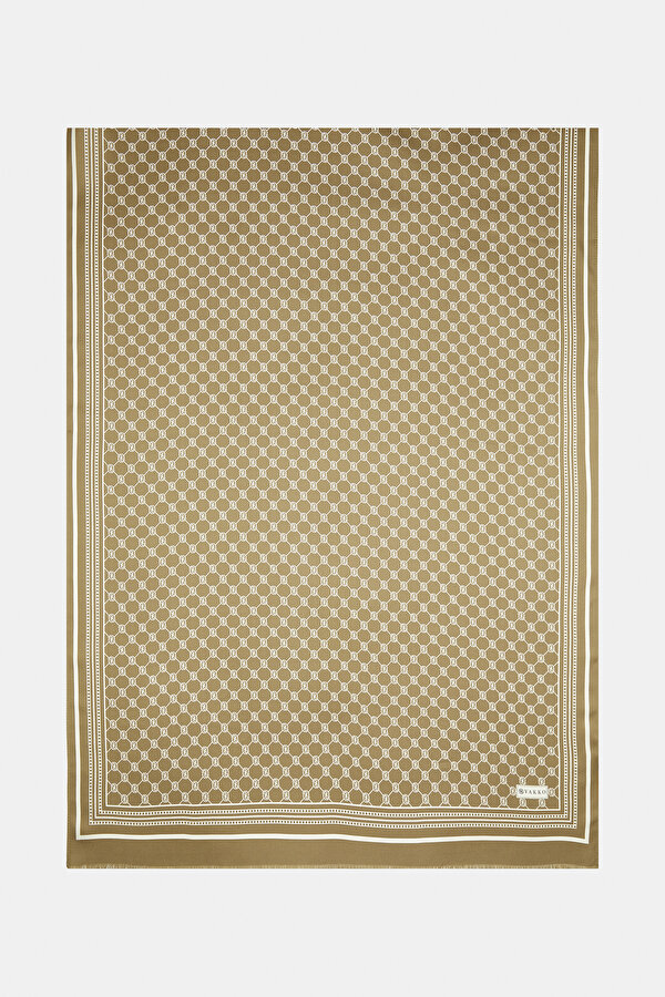 ECRU MONOGRAM TWILL SHAWL