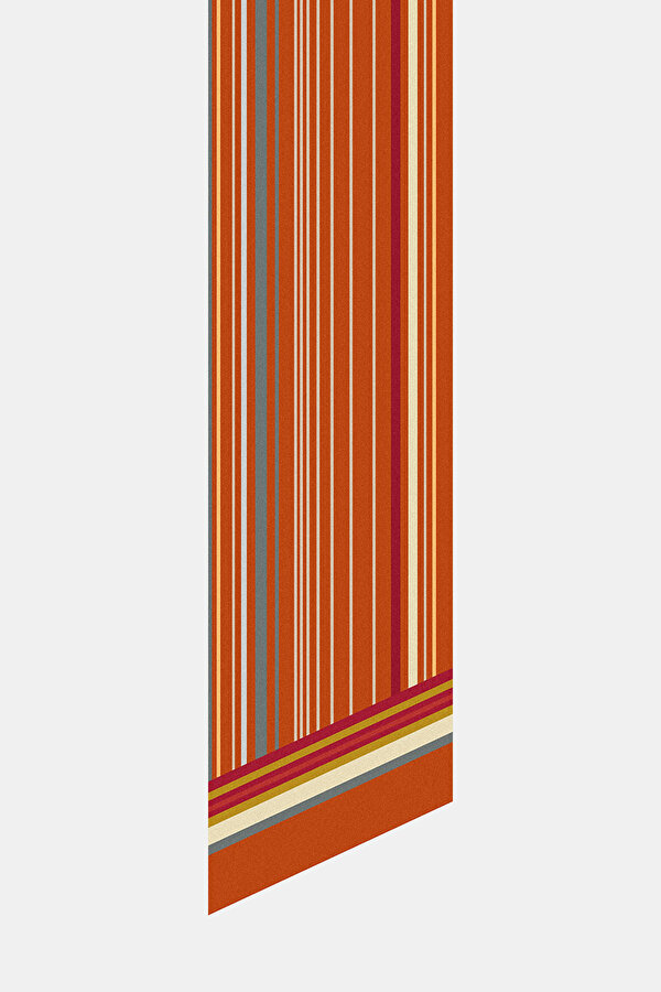 EKRU ÇİÇEK DESENLİ TWILL FULAR 2