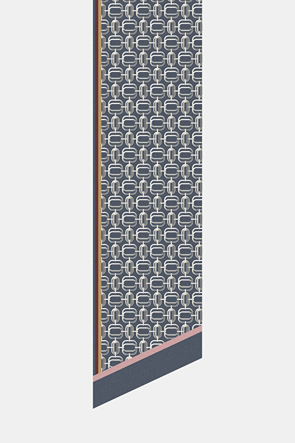 ANTRASİT GEOMETRİK DESENLİ TWILL FULAR 2