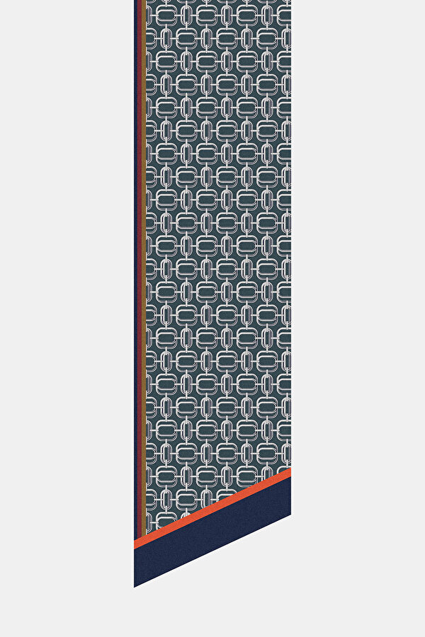 LACİVERT GEOMETRİK DESENLİ TWILL FULAR 2