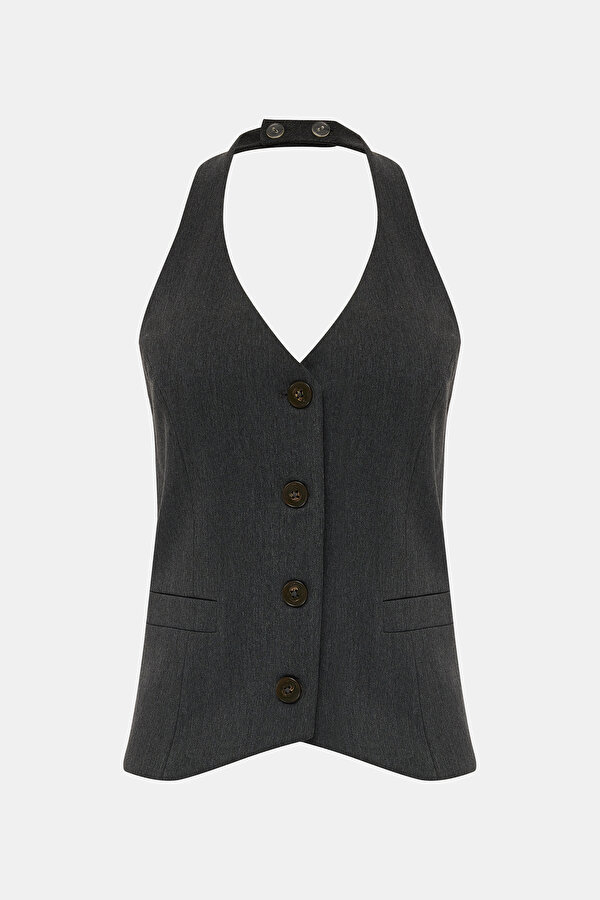ANTHRACITE V NECK VEST