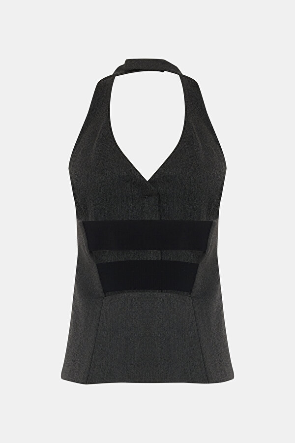 ANTHRACITE V NECK VEST 2