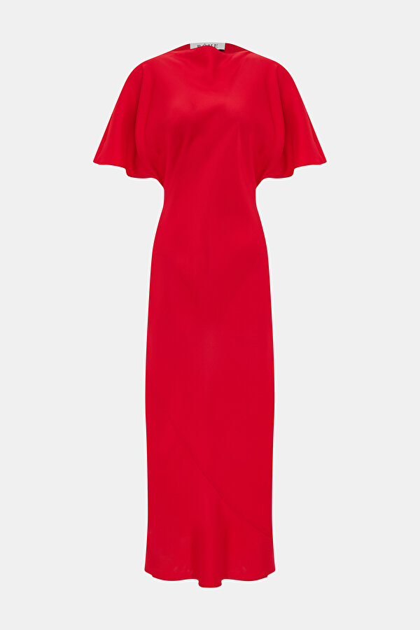 RED SHORT SLEEVE DRESS
