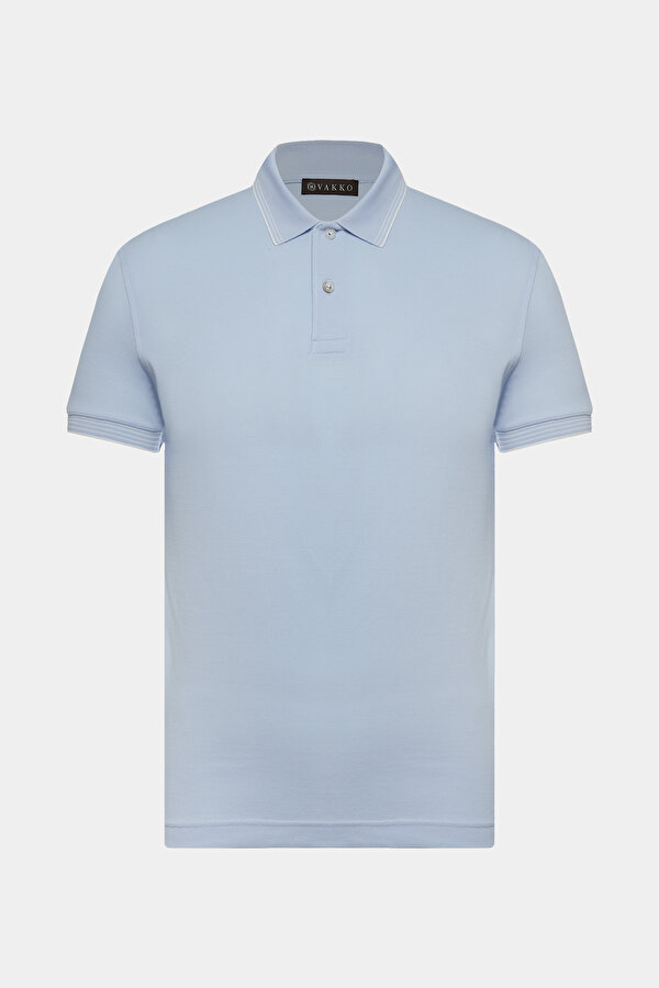 AÇIK MAVİ POLO YAKA KISA KOLLU T-SHIRT