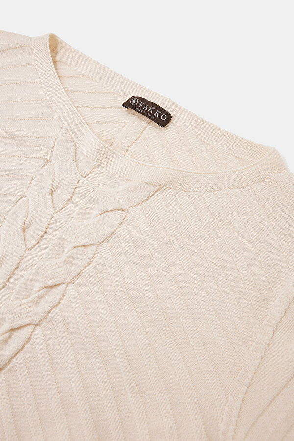 CREAM LONG SLEEVE DRESS 6