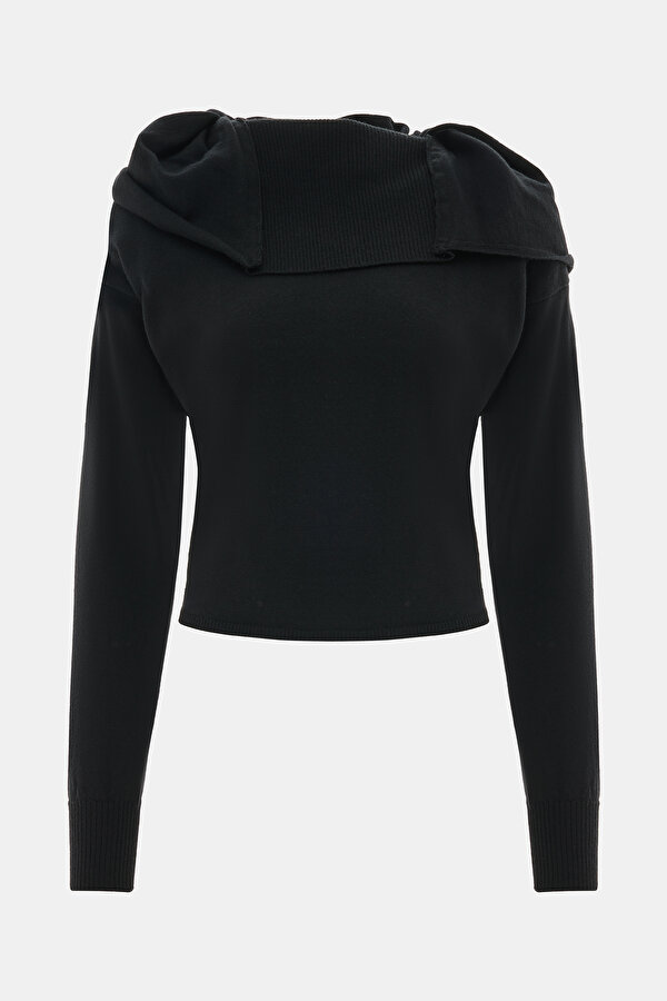 BLACK WOOL JERSEY