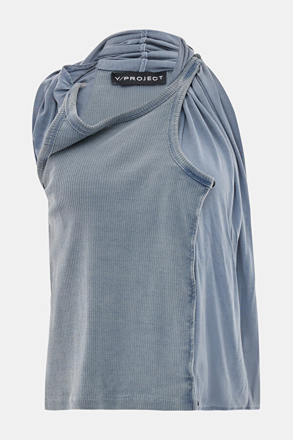 LİGHT GREY SLEEVELESS BLOUSE