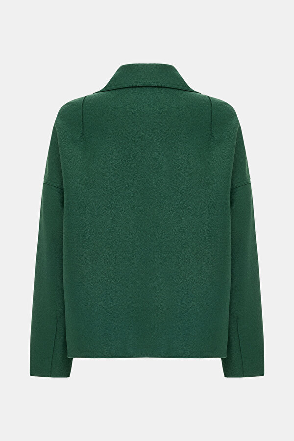DARK GREEN SURPLICE NECKLINE (CROSS-OVER NECKLINE) JACKET 7