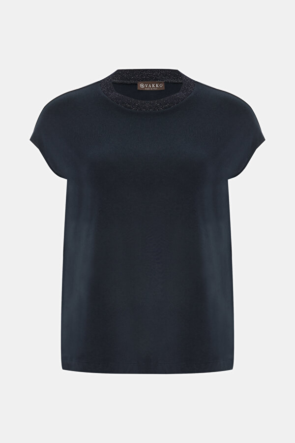 NAVY BLUE BASIC / ROUND NECKLINE SHORT SLEEVE TSHIRT