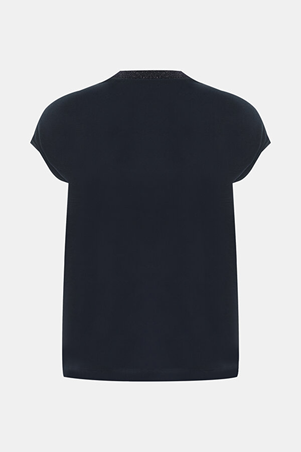 NAVY BLUE BASIC / ROUND NECKLINE SHORT SLEEVE TSHIRT 2