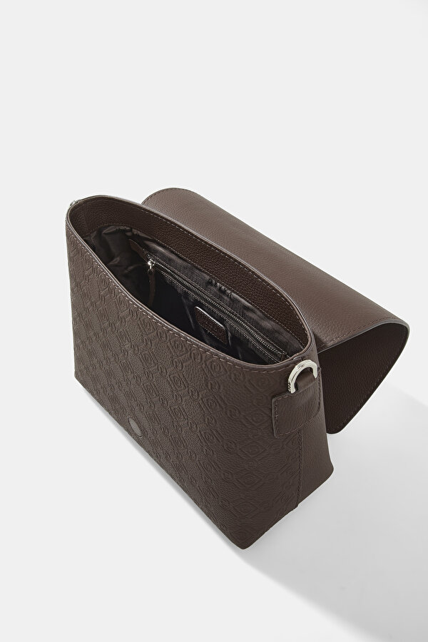 BROWN MONOGRAM LEATHER BAG 7