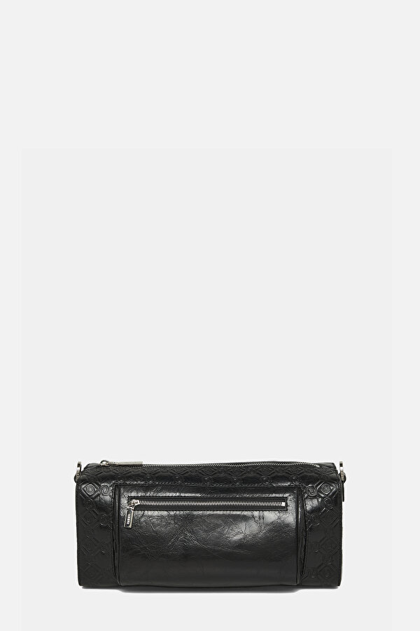 BLACK MONOGRAM LEATHER BAG