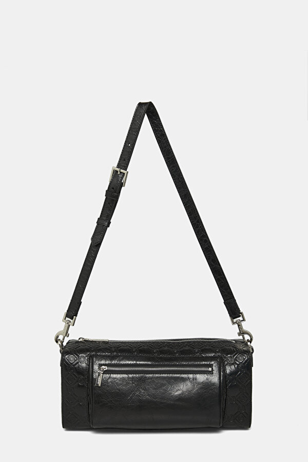BLACK MONOGRAM LEATHER BAG 2