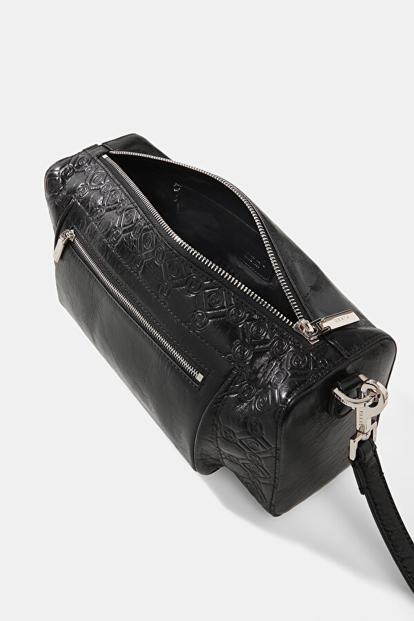 BLACK MONOGRAM LEATHER BAG 7