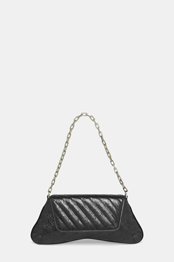 BLACK MONOGRAM LEATHER BAG