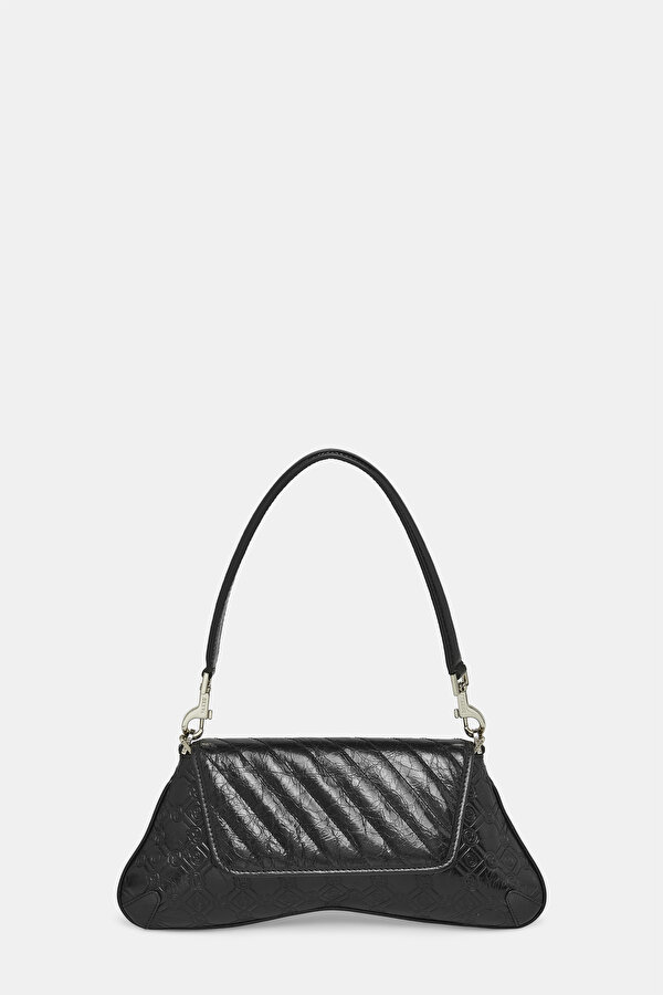 BLACK MONOGRAM LEATHER BAG 2