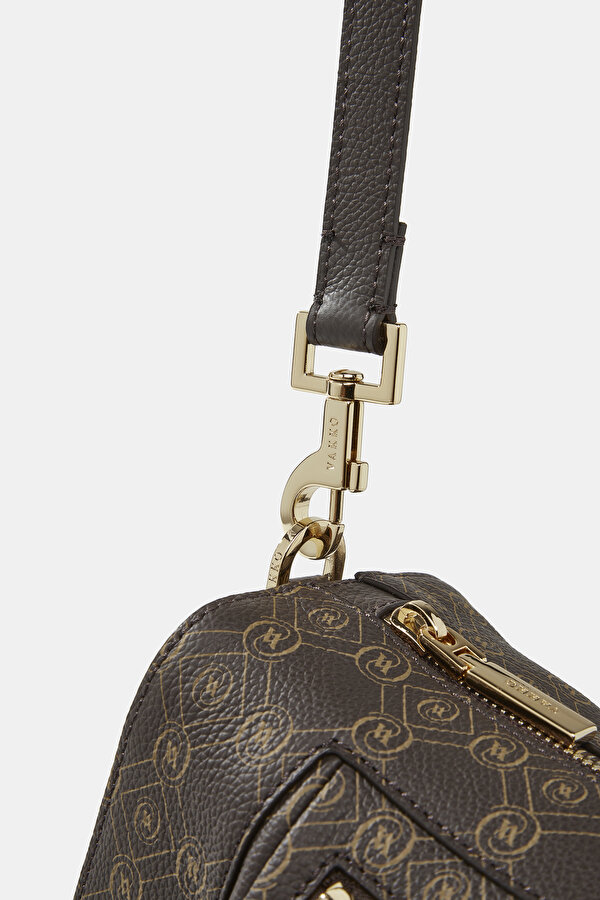 BEIGE MONOGRAM LEATHER BAG 6
