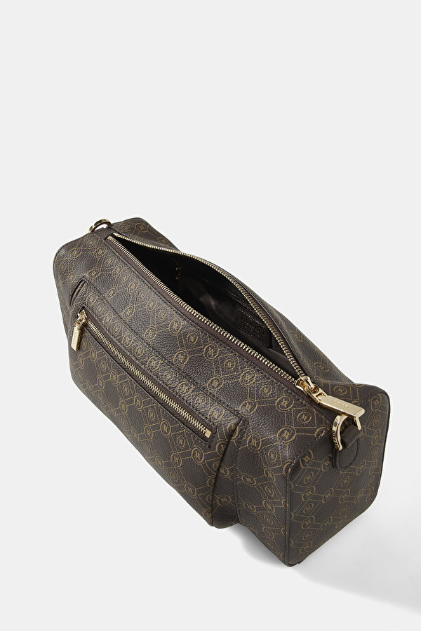 BEIGE MONOGRAM LEATHER BAG 7