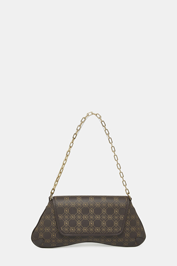 BEIGE MONOGRAM LEATHER BAG