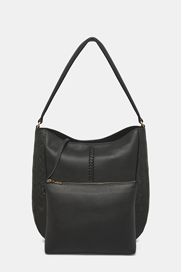 BLACK MONOGRAM LEATHER BAG 2