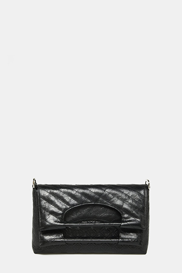 BLACK MONOGRAM LEATHER BAG