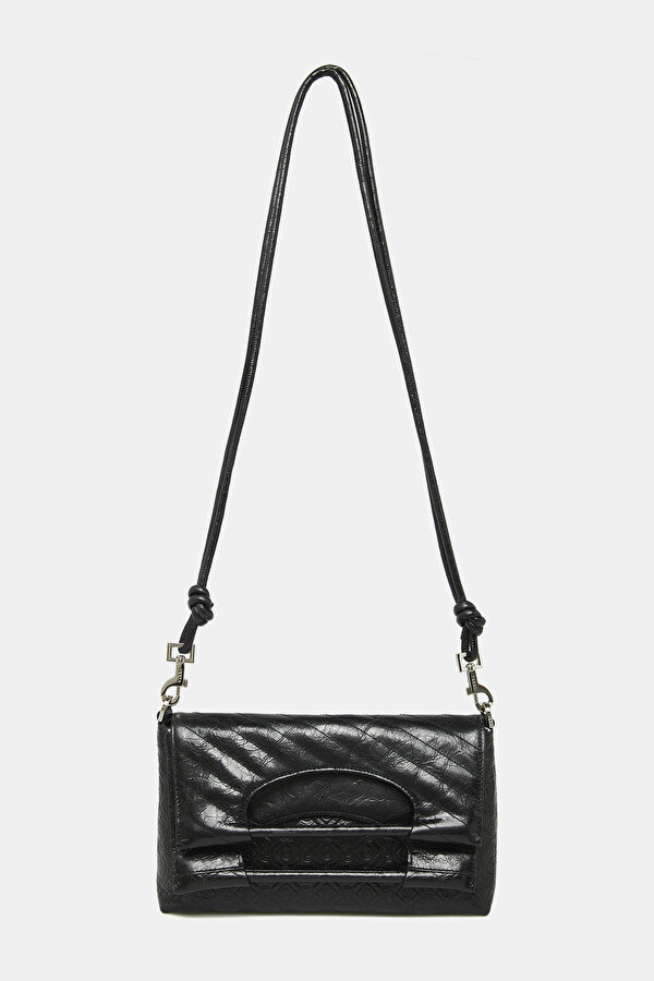 BLACK MONOGRAM LEATHER BAG 2