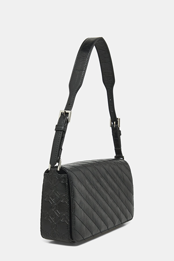 BLACK MONOGRAM LEATHER BAG 2