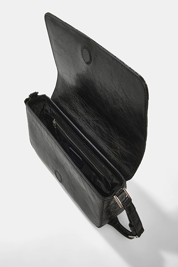 BLACK MONOGRAM LEATHER BAG 6