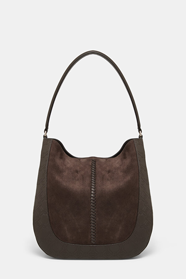 BROWN MONOGRAM LEATHER BAG