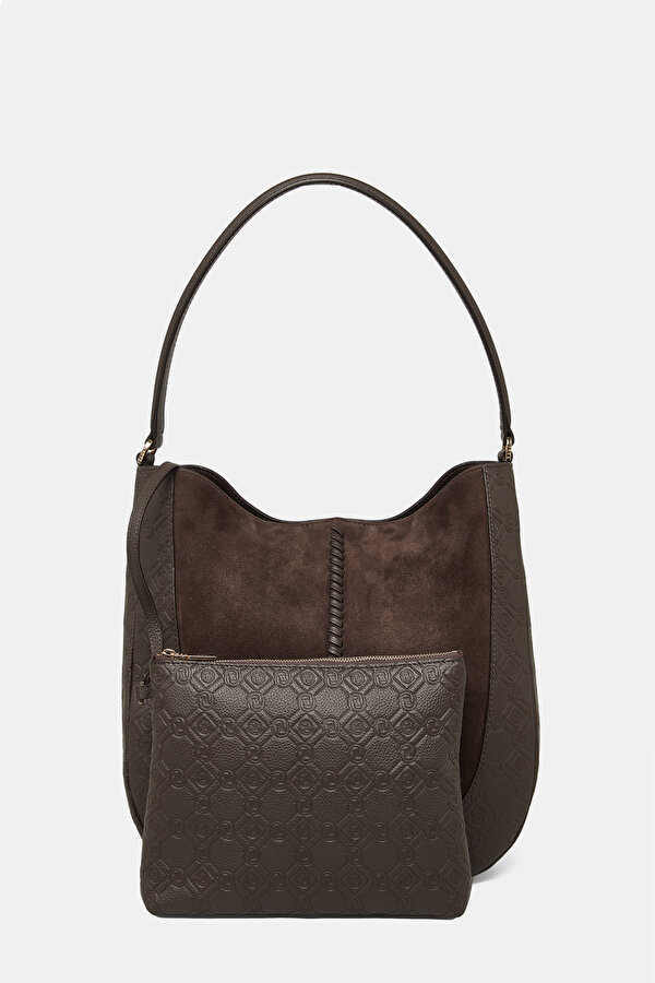 BROWN MONOGRAM LEATHER BAG 2