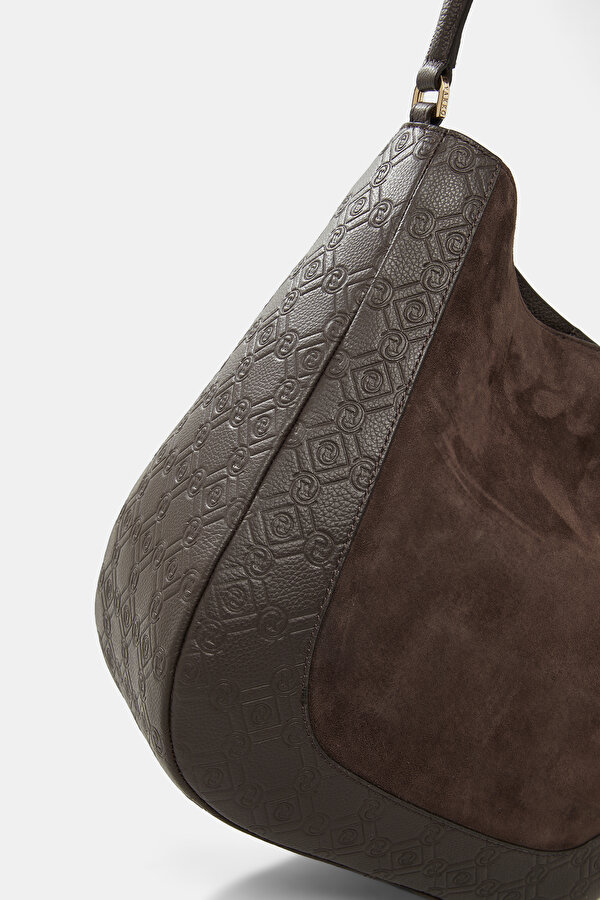 BROWN MONOGRAM LEATHER BAG 6