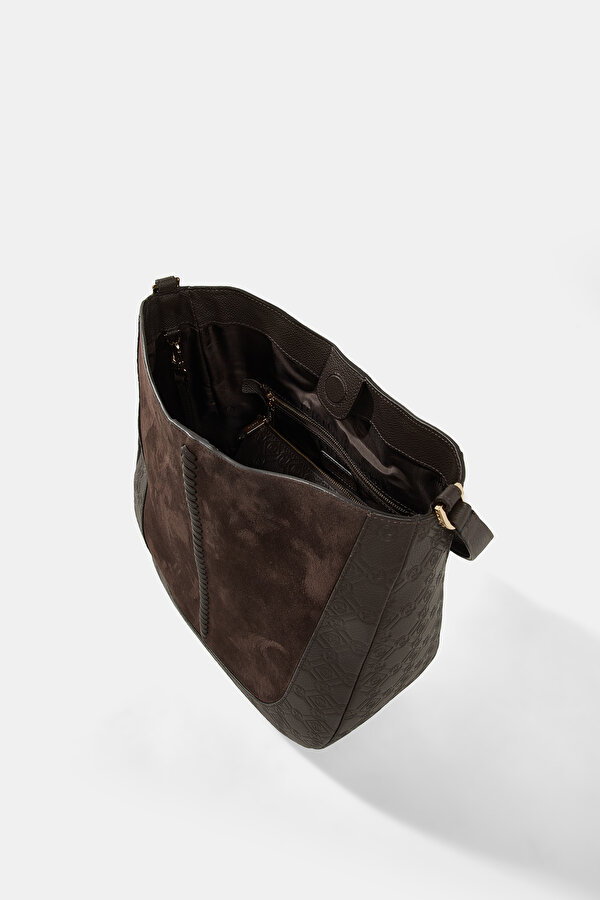 BROWN MONOGRAM LEATHER BAG 7