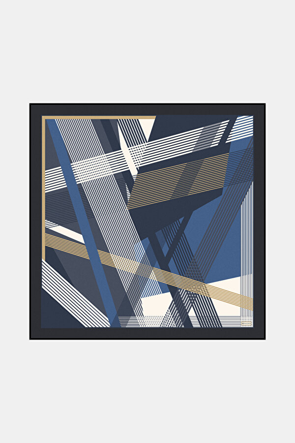 ANTRASİT GEOMETRİK DESENLİ TWILL EŞARP
