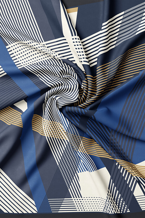 ANTRASİT GEOMETRİK DESENLİ TWILL EŞARP 2