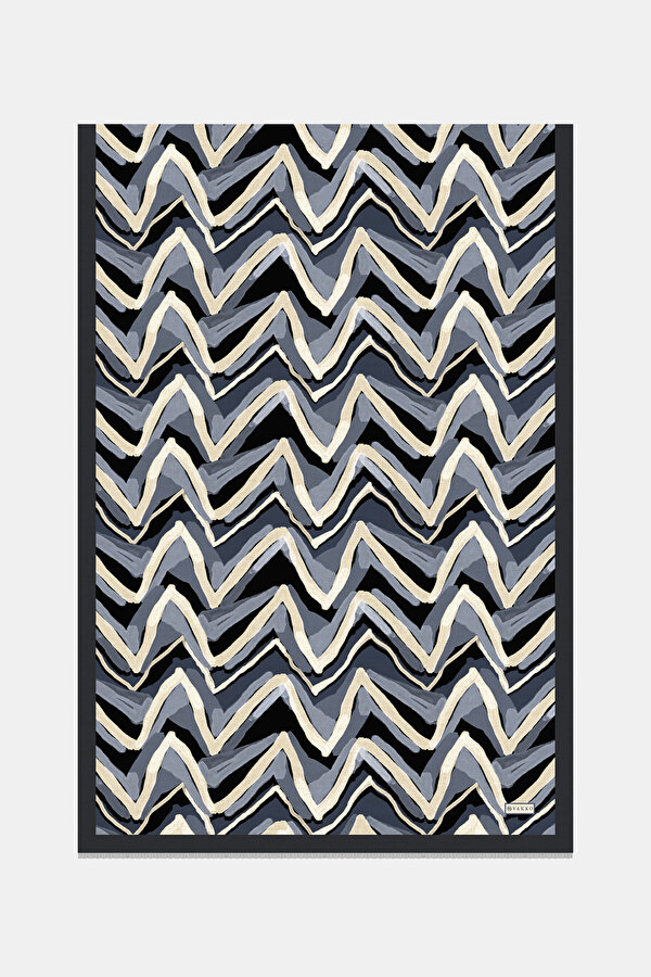ANTHRACITE GEOMETRIC DESIGN TWILL SHAWL